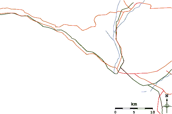 Roads and rivers around Pitas Point