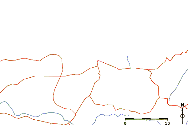 Roads and rivers around Plage Mordjane or Kala