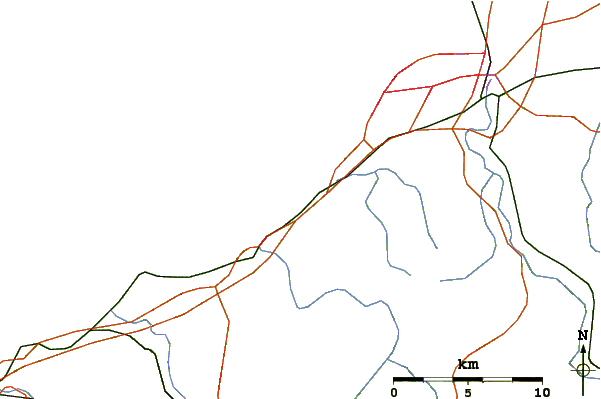 Roads and rivers around Plage de Mayarco