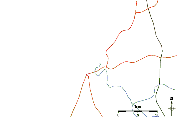Roads and rivers around Plage Loukos