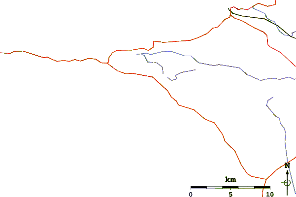 Roads and rivers around Plage de Gwendrez