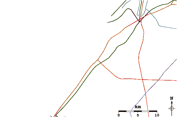 Roads and rivers around Plage des Nations