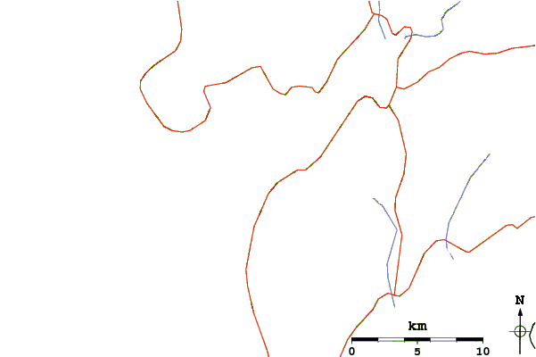 Roads and rivers around Playa Aguieira