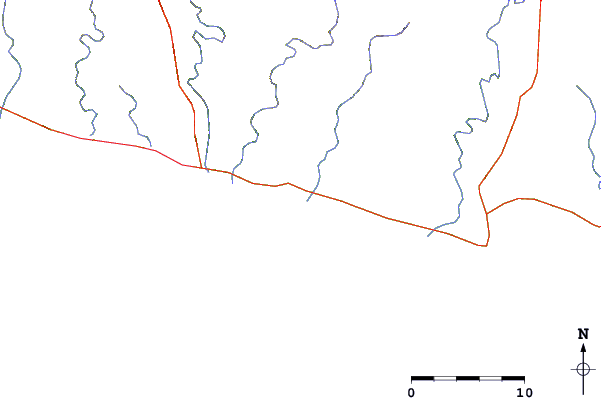 Roads and rivers around Playa Azul