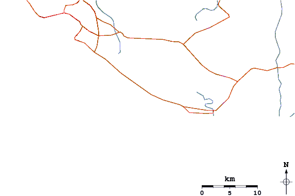 Roads and rivers around Playa Bonfil