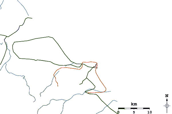 Roads and rivers around Playa Bonita