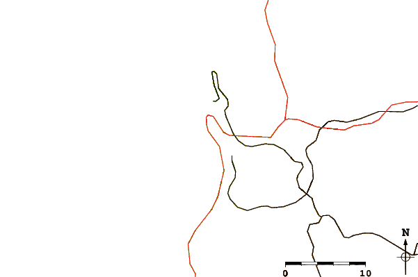 Roads and rivers around Playa Brava