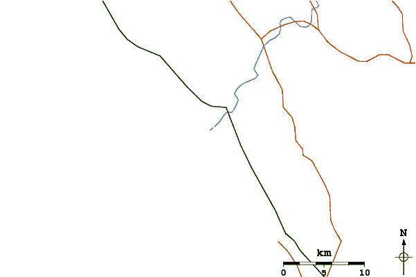Roads and rivers around Playa Bruja