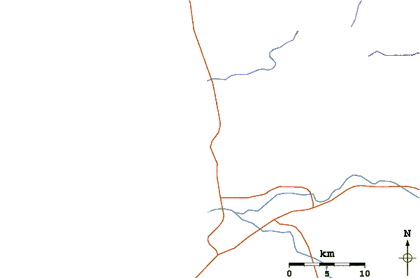 Roads and rivers around Playa Bruja