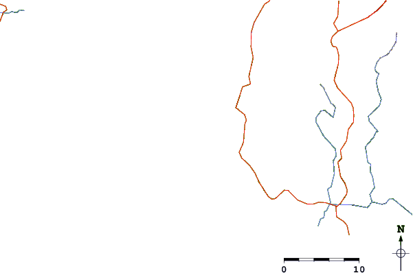 Roads and rivers around Playa Escondida