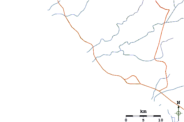 Roads and rivers around Playa Linda