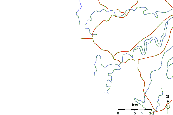 Roads and rivers around Playa Los Corchos