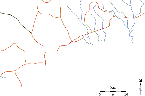 Roads and rivers around Playa Mojon