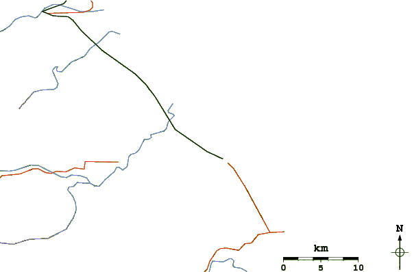 Roads and rivers around Playa Negra