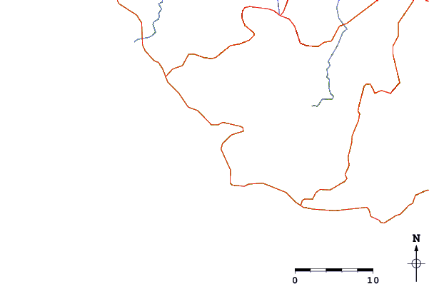 Roads and rivers around Playa Pelada