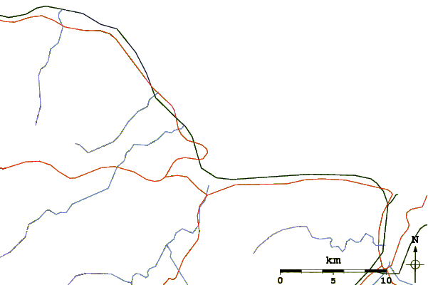 Roads and rivers around Playa Rapadoira