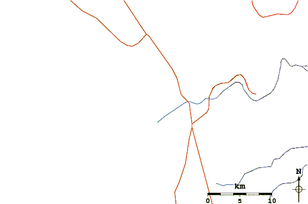 Roads and rivers around Playa San Ramon