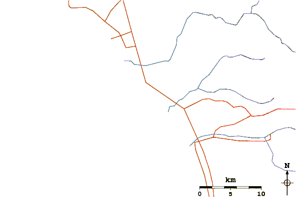 Roads and rivers around Playa Santa Maria