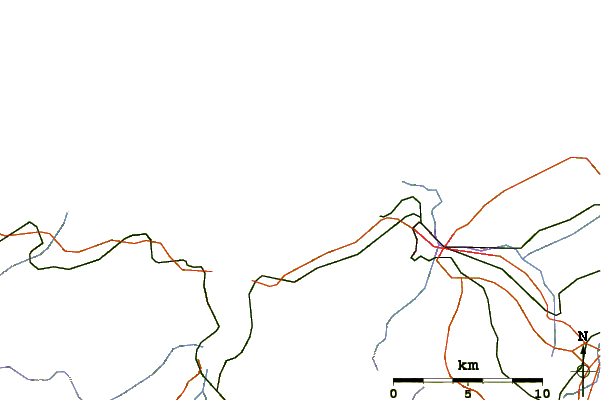 Roads and rivers around Playa Santa Maria del Mar