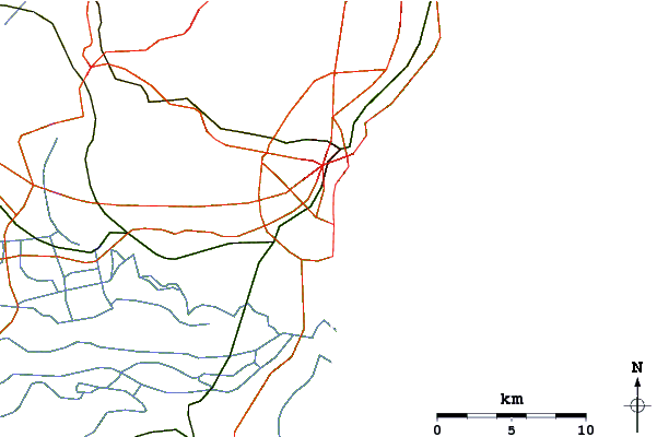 Roads and rivers around Playa di Catania