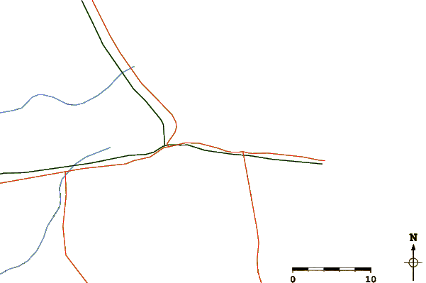 Roads and rivers around Playa Los Cuatro