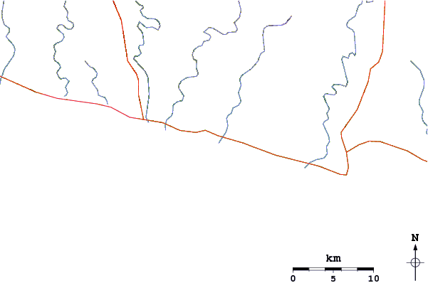 Roads and rivers around Playa Azul