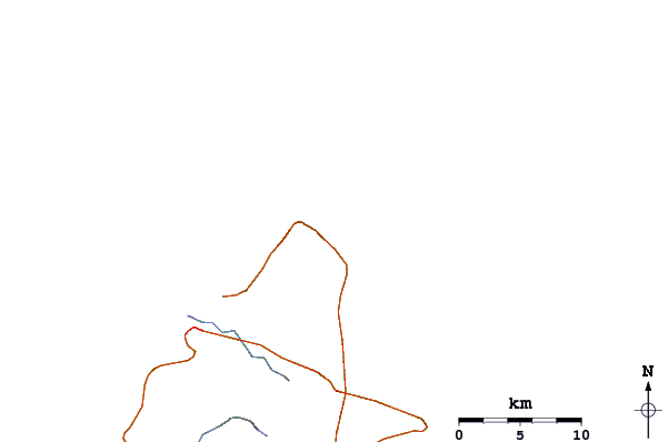 Roads and rivers around Playa El Agua
