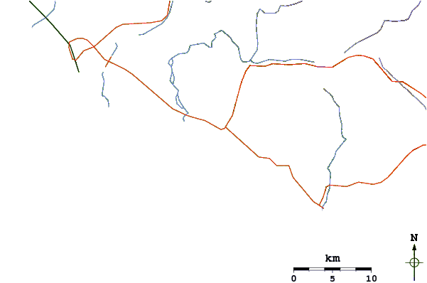 Roads and rivers around Playa El Rey