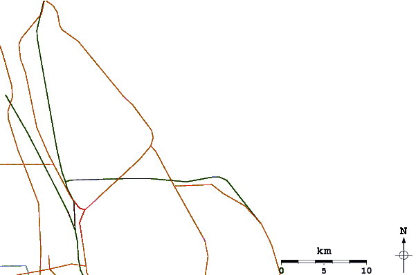Roads and rivers around Playa Linda