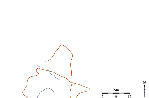 Roads and rivers around Playa Parguito