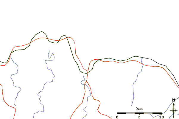 Roads and rivers around Playa de Area