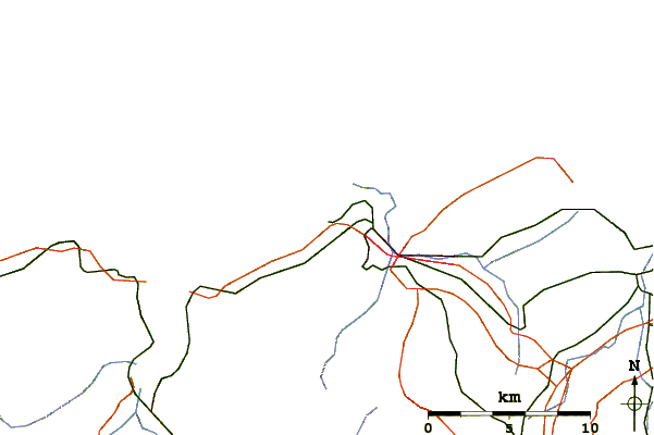 Roads and rivers around Playa de Arnao