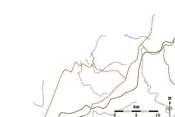 Roads and rivers around Playa de Baleo