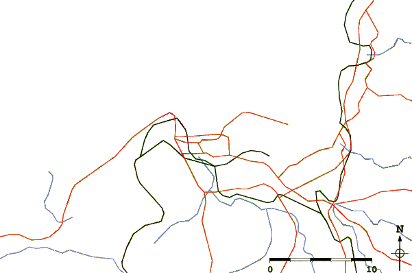 Roads and rivers around Playa de Bastiagueiro