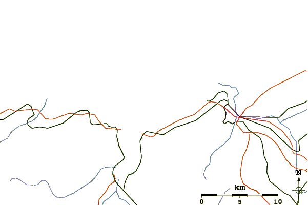 Roads and rivers around Playa de Bayas
