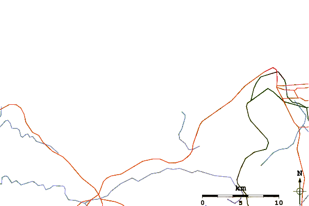 Roads and rivers around Playa de Caion