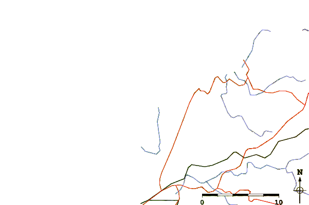 Roads and rivers around Playa de Campelo