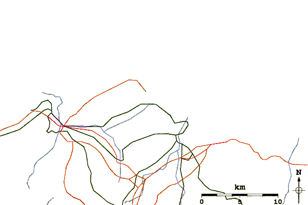 Roads and rivers around Playa de Candas