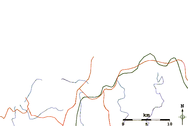 Roads and rivers around Playa de Carino