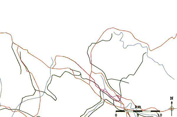 Roads and rivers around Playa de Ereaga