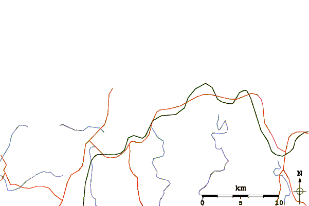 Roads and rivers around Playa de Espasante