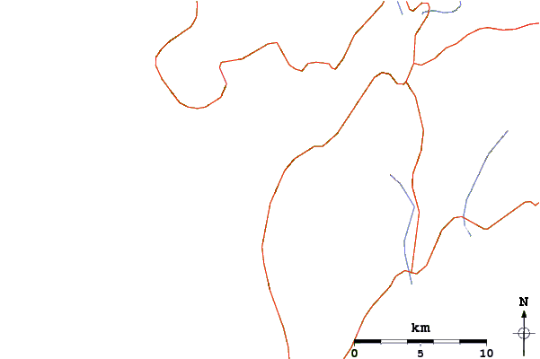 Roads and rivers around Playa de Fonforron