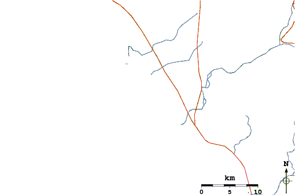 Roads and rivers around Playa de Fortuna