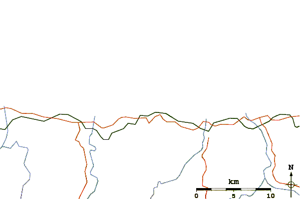 Roads and rivers around Playa de Frexulfe