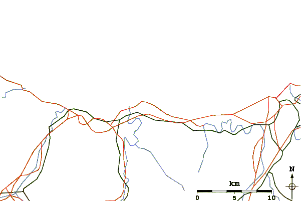 Roads and rivers around Playa de Gaztetape