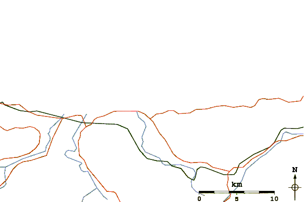 Roads and rivers around Playa de Gerra