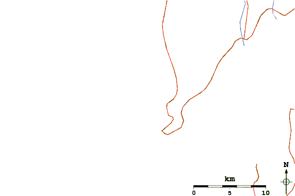 Roads and rivers around Playa de Ladeira