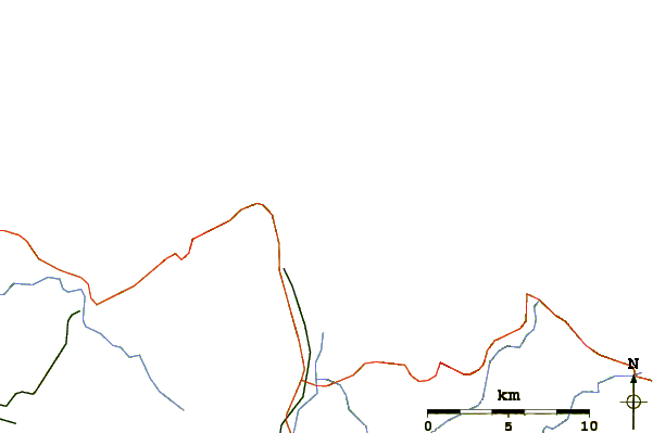 Roads and rivers around Playa de Laga