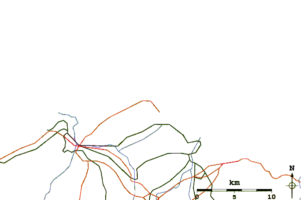 Roads and rivers around Playa de Luanco