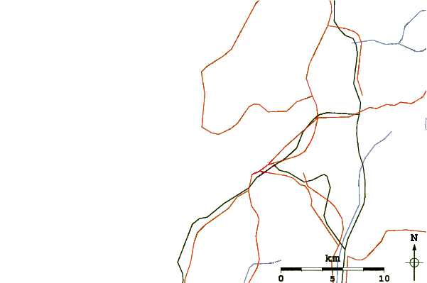 Roads and rivers around Playa de Nerga